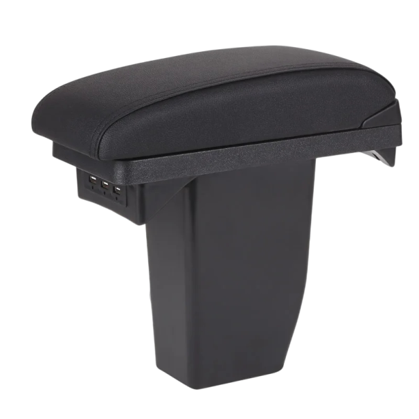 Reposabrazos 28,5 x 36 x 12 cm para Peugeot 2008 Deslizante Accesorios de automóvil de cuero Caja de almacenamiento Instalación sencilla Carga USB Cuero sintético ABS negro