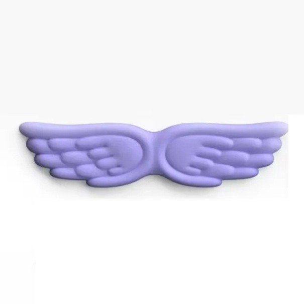 Reposamuñecas ergonómico delante del teclado Forma de ala de ángel Espuma viscoelástica 43 x 10,5 cm Para escribir con comodidad morado