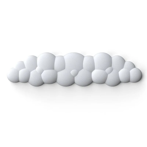 Repose-poignet ergonomique devant le clavier 43 x 11 cm Forme de nuage Mousse à mémoire de forme Support de la main pendant la saisie et le travail sur PC blanc