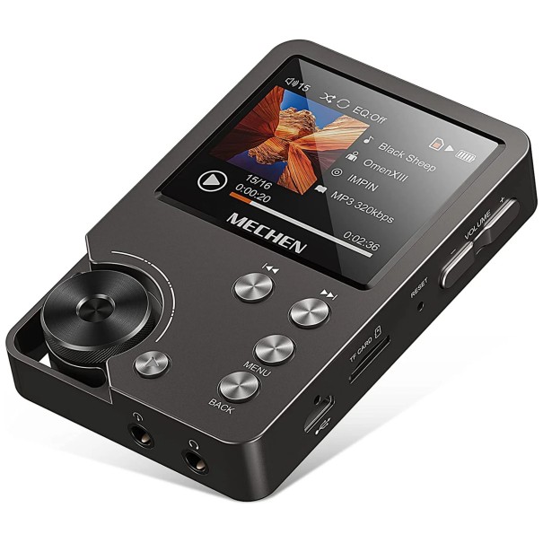 Reproductor MP3 MP4 64 GB M30 Negro y Dorado Bluetooth 5.0 HiFi Música Radio Dictáfono E-books Deportes Mini Reproductor negro