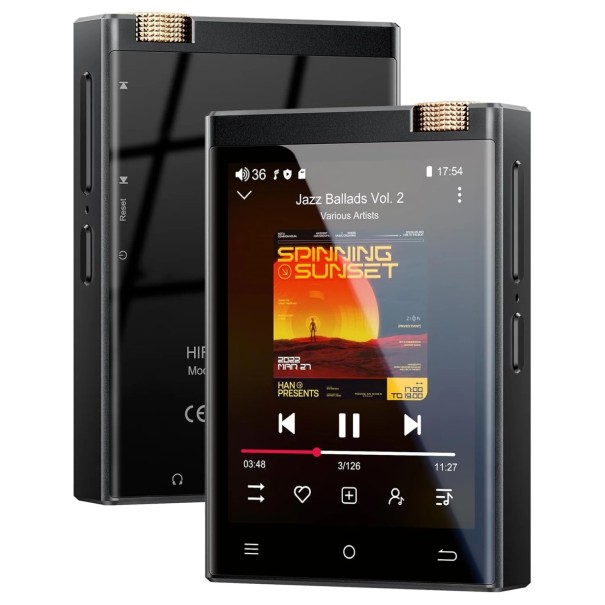 Reproductor MP3 MP4 portátil negro de 8 x 5,5 x 1,5 cm con Bluetooth, radio FM, grabación de audiolibros, compatible con microSD, reproductor de audio HiFi. 1