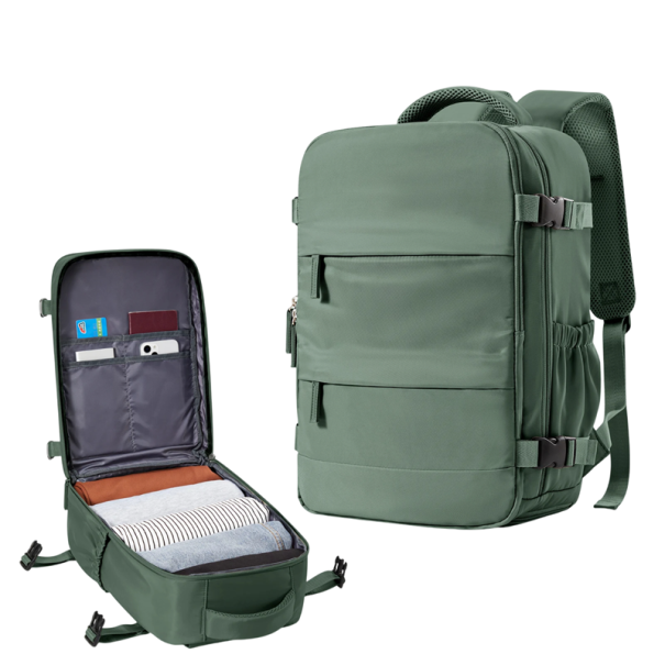 Reseryggsäck 40 x 20 x 25 cm Handbagage för flygplan Praktisk ryggsäck med skoficka invändiga fack Lätt ryggsäck för resor