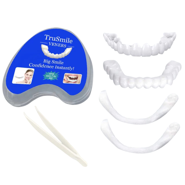 Resin Dental Replacement Set Upper and Lower Temporary Dental Replacement Cosmetic Denture White Smile Easy Application DIY 1