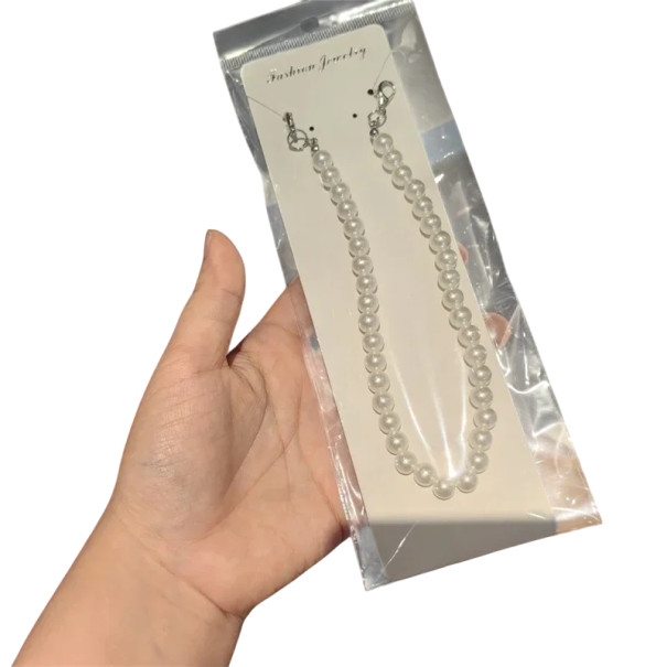 Řetízek na boty s imitací perliček kovový elegantní doplněk s háčky na tkaničky ozdobný řetěz pro tenisky i volnočasovou obuv 1