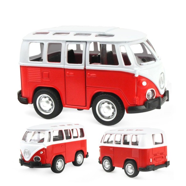 Retro bus speelgoedauto rood