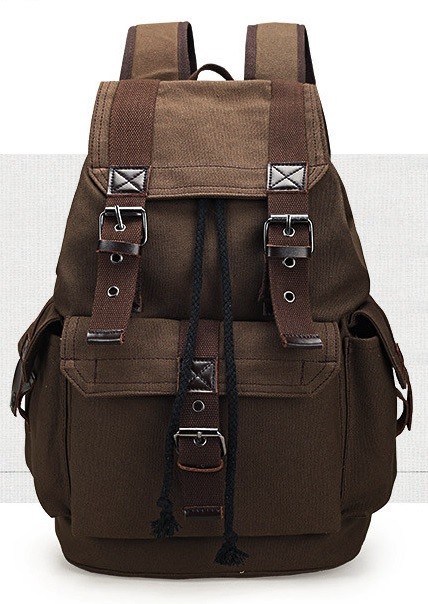 Retro-Canvas-Rucksack J2252 kaffee