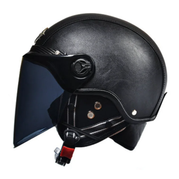 Retro flip-up motorcykelhjelm 55–62 cm ABS-materiale Mørket visir Udskiftelig sommer- og vinterforing Stilfuld åben hjelm sort