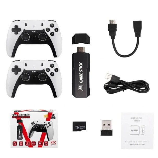 Retro gameconsole GD10 PRO 64GB met 37.000 games, 4K HDMI-uitgang, 2 draadloze controllers, ondersteuning voor PS1, NES, GBA, MAME en andere emulators 1