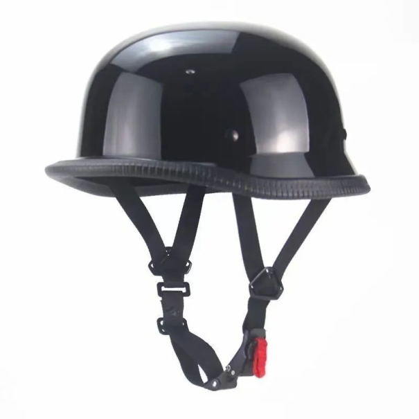Retro klassieke motorhelm zwart Open face motorhelm met vintage design Stijlvolle motorhelm voor scooter en chopper