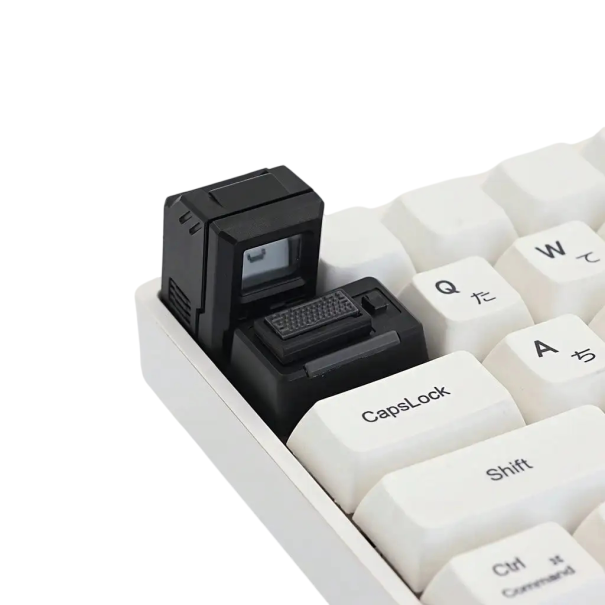 Retro Mini Macintosh krytky na klávesy svítící 2 ks Esc 1,8x2,5 cm Tab 2 cm ABS keycaps pro mechanickou klávesnici černá