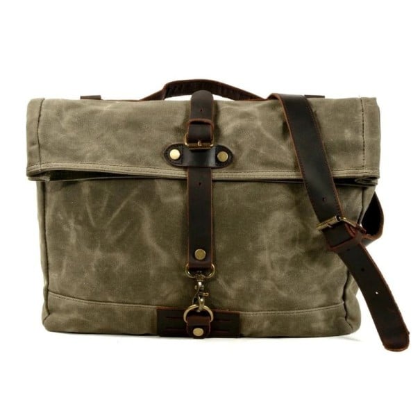 Retro motocyklová brašna vodotesná veľká kapacita 42 × 10 × 29 cm vintage bočná taška na motorku štýlové zavazadlo na cestovanie zelená