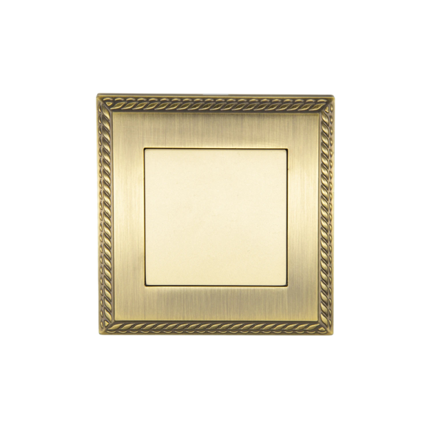 Retro nástěnný vypínač osvětlení s prázdným panelem 86 × 90 mm, kovový rám ze zinkové slitiny, antik bronz, do bytu i hotelu 1
