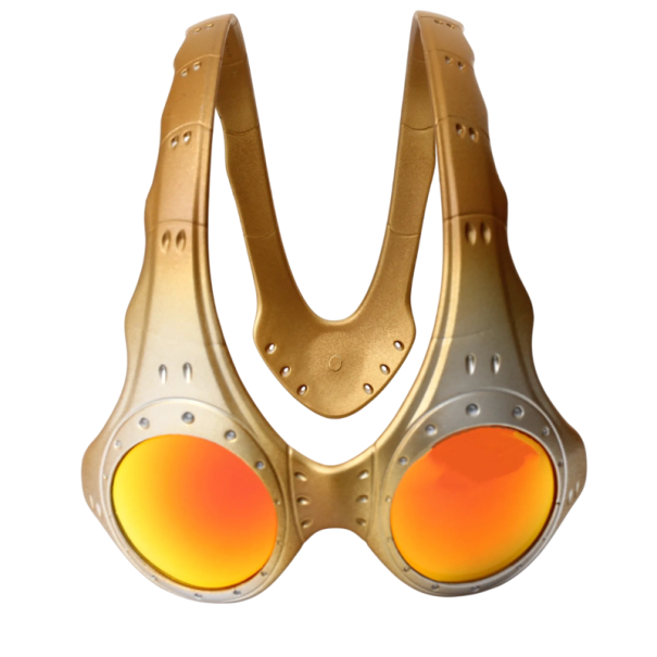 Retro sportovní brýle UV400 PC čočky TR+Metal rám Zlaté obroučky Nepravidelný zrcadlový design Unisex 3
