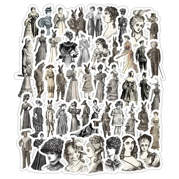 Retro Stickers Women 50 pcs E277 1