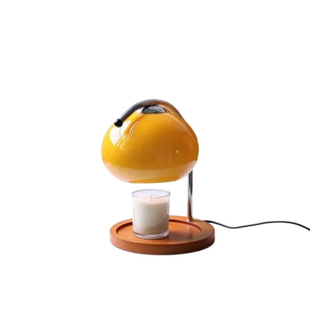 Retro stolní lampa s odkládací plochou na svíčky japonský styl sklo a železo 90-260 V dekorativní osvětlení do ložnice a obývacího pokoje žlutá