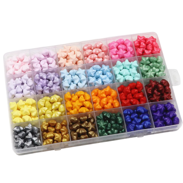 Retro zegelwas kralen 8 mm Set van wax sterren 24 kleuren Plantaardige was voor het maken van zegels 1