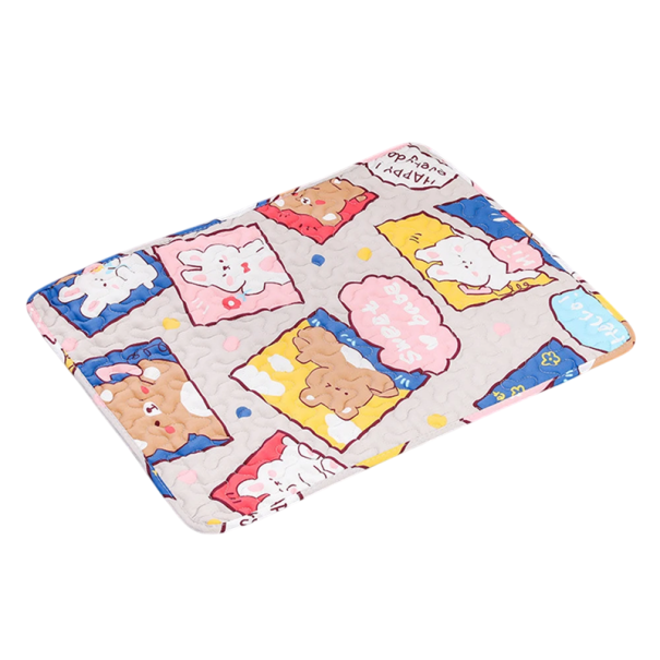 Reusable Dog Incontinence Pad 50 x 40 cm Absorbent Washable Pad with Cartoon Animals and Non-Slip Bottom Layer 1