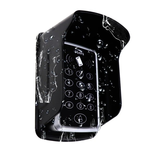 RFID přístupová klávesnice s krytem proti dešti 1000 uživatelů samostatná jednotka černo bílá pro venkovní vstup 1