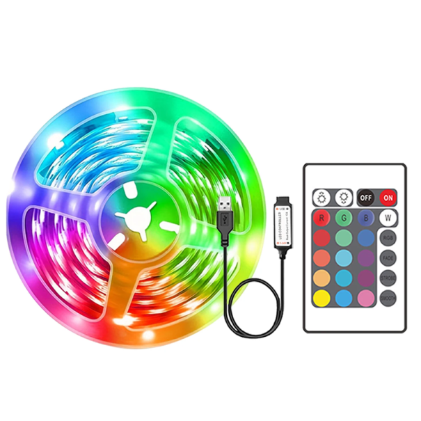 RGB LED páskové světlo 1 m Dekorativní barevné osvětlení s dálkovým ovladačem Proměnlivé barvy Efektní podsvícení TV USB napájení 1
