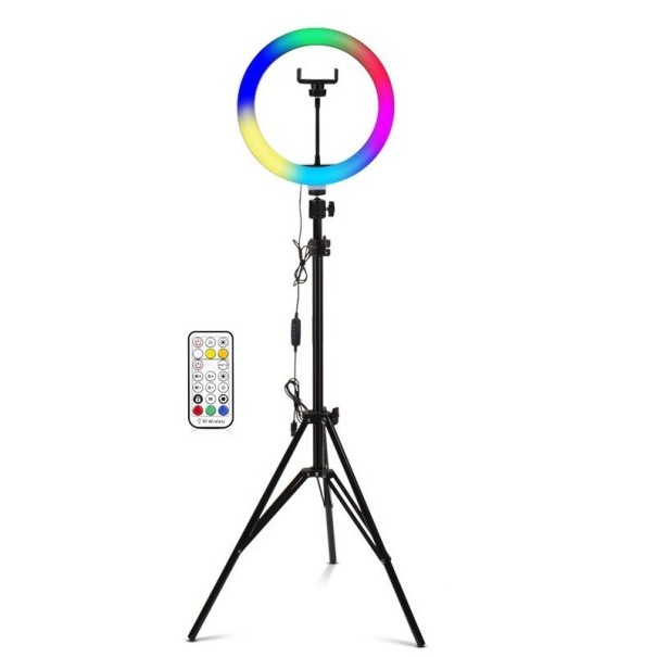 RGB-rengasvalo jalustalla 200 cm