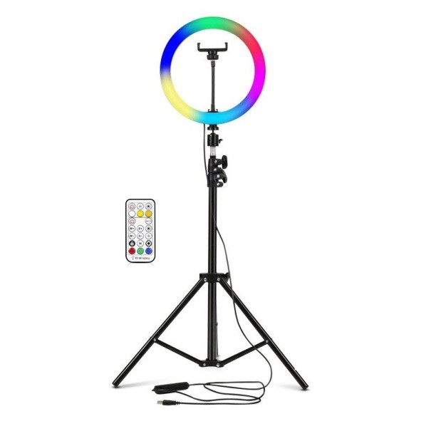 RGB-rengasvalo jalustalla 110 cm