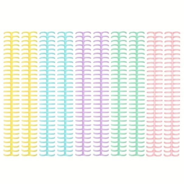 Ribattini a pettine 10 pz 28 x 3 x 1,2 cm plastici colorati per la produzione di quaderni calendari diari e rilegatura di documenti 1