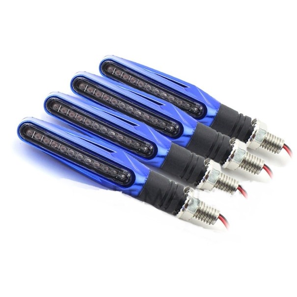 Richtingaanwijzers voor motorfiets 4 stuks blauw
