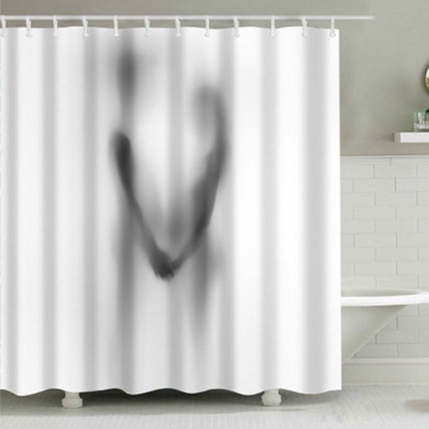 Rideau de douche avec motif de silhouette humaine M 2