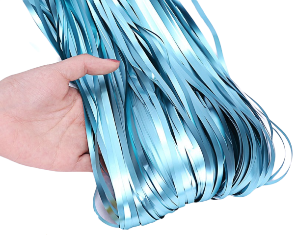 Rideau de fête avec franges mat 2,5 x 1 m bleu
