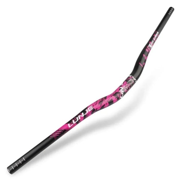 Řídítka na kolo zahnutá 780 mm průměr 31.8 mm zdvih 30 mm hliníková slitina ergonomický tvar pro horská a silniční kola růžová