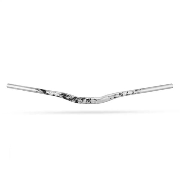 Řídítka na kolo zahnutá 780 mm průměr 31.8 mm zdvih 30 mm hliníková slitina ergonomický tvar pro horská a silniční kola stříbrná