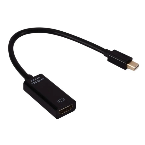 Riduttore mini DisplayPort maschio a HDMI femmina 4K x 2K Adattatore mDP a HDMI Convertitore MacBook PC Notebook Monitor TV Plug & Play Trasferimento di qualità nero