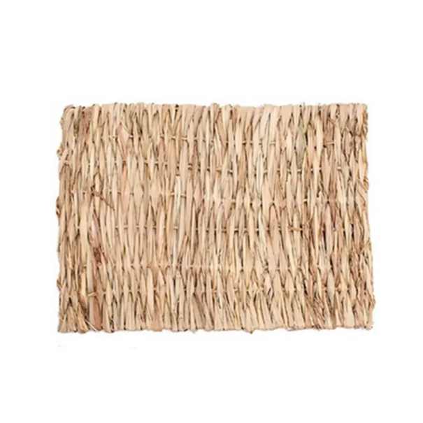 Rieten onderlegger voor knaagdieren 20 x 28 cm Natuurlijke mat voor konijnen, cavia's, chinchilla's Decoratie voor het hok Kauwmateriaal 1