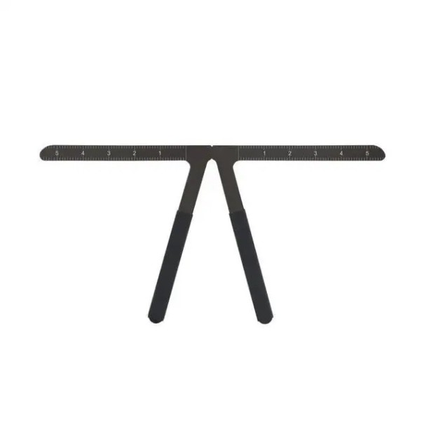 Righello metallico per sopracciglia 14 × 12 cm Modello in acciaio inossidabile per la precisa determinazione della forma e della simmetria delle sopracciglia nero
