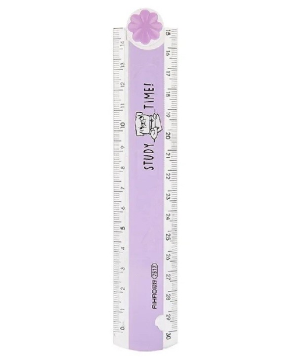 Righello pieghevole per bambini di lunghezza totale 30 cm Righello scolastico colorato per bambini con motivi carini Righello trasparente pieghevole per la scuola viola