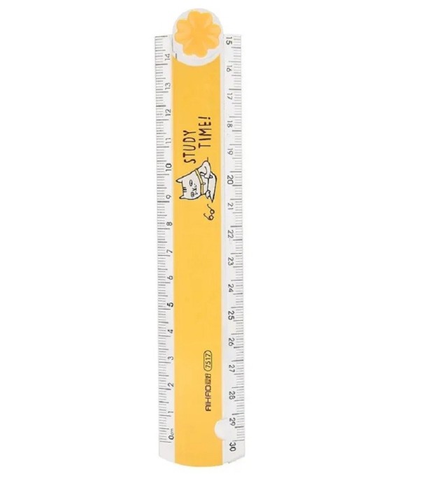 Riglă pliabilă pentru copii cu lungimea totală de 30 cm Riglă de școală colorată pentru copii cu un motiv drăguț Riglă pliabilă transparentă pentru școală portocale
