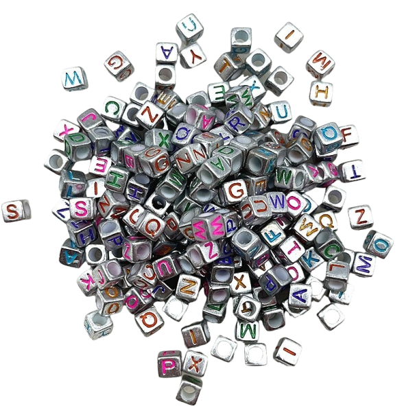 Rijgkralen letters 100 stuks 15