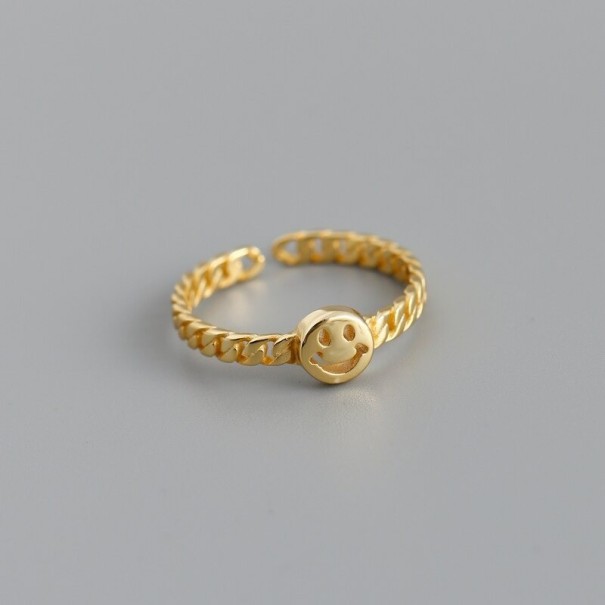 Ring med et smilende ansigt guld