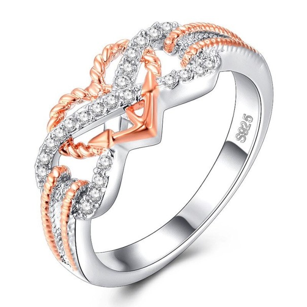 Ring med ett hjärta gammelrosa 9