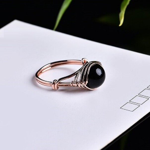 Ring med naturlig kristall 7