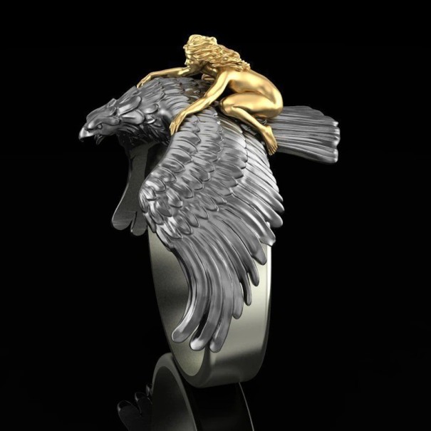 Ring met een adelaar goud 9