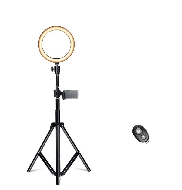 Ringlampe med stativ og fjernudløser 16 cm