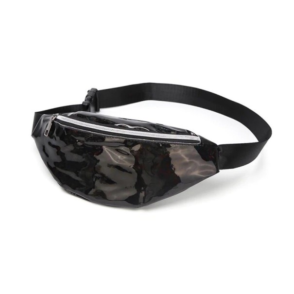 Riñonera de piel para mujer T747 negro