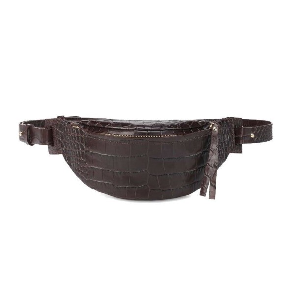 Riñonera de piel para mujer T850 café