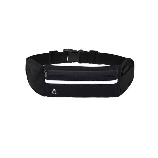 Riñonera deportiva unisex para running y ciclismo con cinturón ajustable de 70-120 cm para móvil y pequeños objetos negro