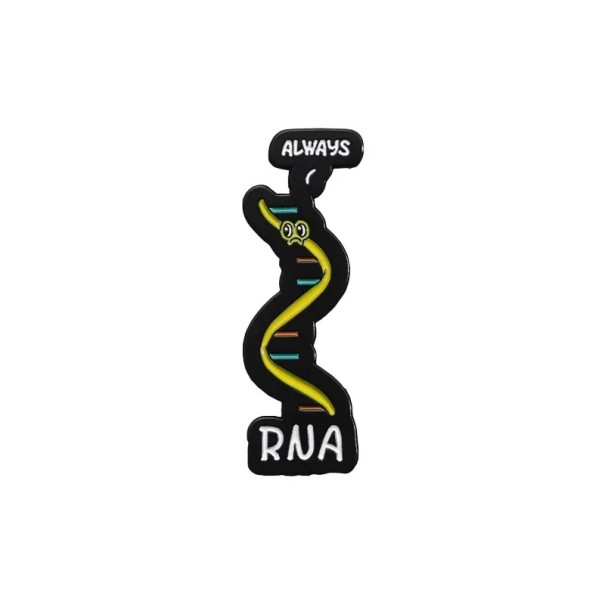 RNA Always kitűző cca 2,8 x 1 cm fém kitűző több színben ruházatra, hátizsákra, táskára RNA mintával és Always felirattal tudományos dizájn 1
