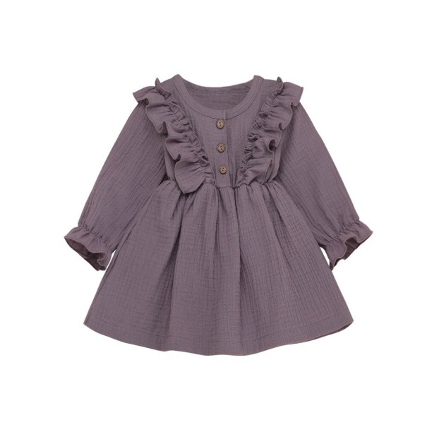 Robe à manches longues pour filles N94 violet 5