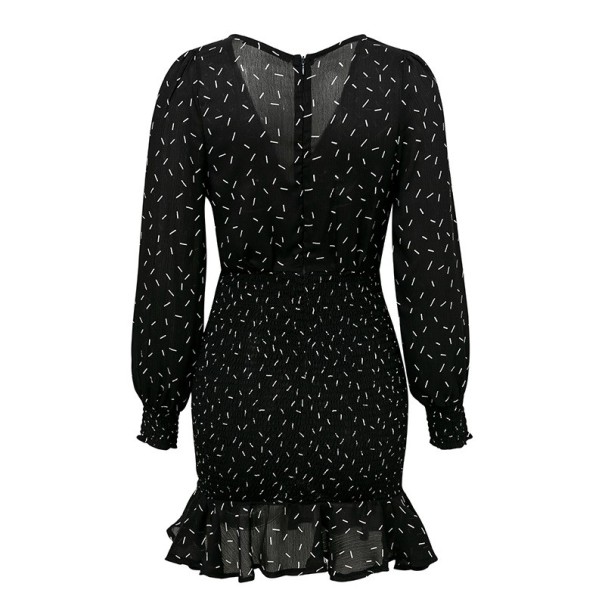 Robe courte avec volants noir S