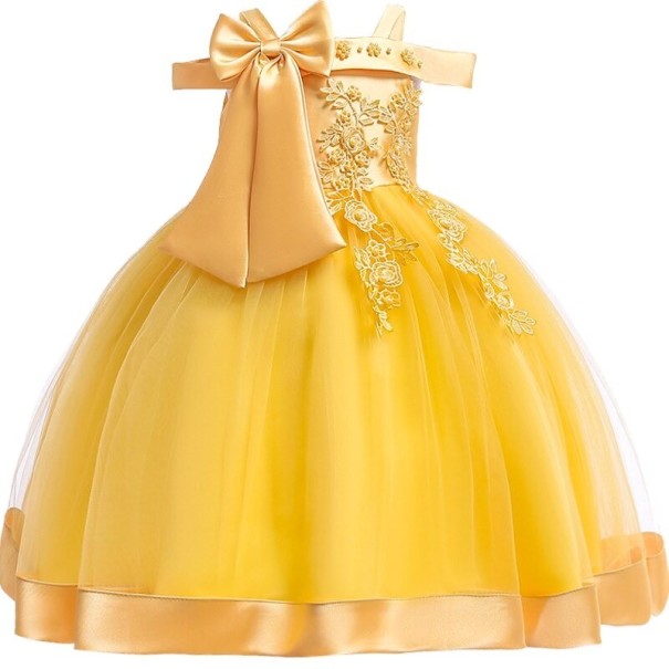Robe de bal pour fille N161 jaune 8