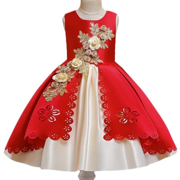 Robe de bal pour fille N162 rouge 7